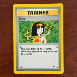 Erika 100/132 Non Holo Rare Gym Heroes Pokemon Card - Image 1