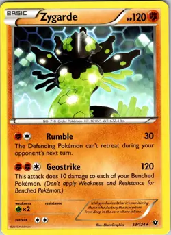 Zygarde (53) 53/124 XY - Fates Collide Pokemon TCG NM Normal - Image 1