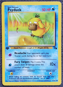 1st Edition Psyduck - Fossil - #53/62 - Vintage Pokemon Card 1999 WOTC - Image 1