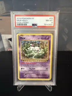 2016 Pokemon XY Evolutions #53 Mew Holo PSA 8 NM-MT 🔥🔥 - Image 1