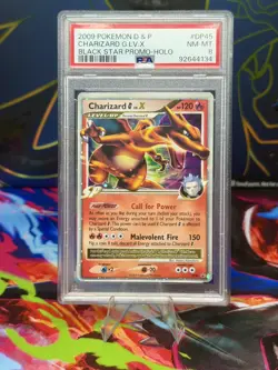 2009 POKEMON DIAMOND & PEARL BLACK STAR PROMO HOLO #DP45 CHARIZARD G LV.X PSA 8 - Image 1