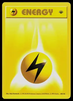 Pokemon Card - Lightning Energy Base Set (Shadowless) 100/102 Common 1st Edition - Image 1