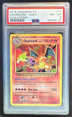 68906132 Charizard 2016 Pokemon XY Evolutions #11 Holo PSA 8 - Image 1