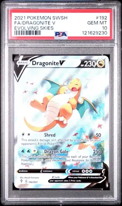 Pokemon 2021 Dragonite V 192/203 Alt Art Evolving Skies GEM MINT PSA 10 - Image 1