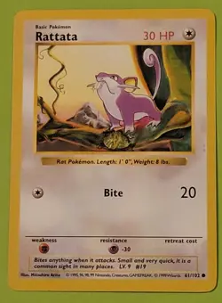 Rattata Pokemon Base Set common 61/102 - Image 1