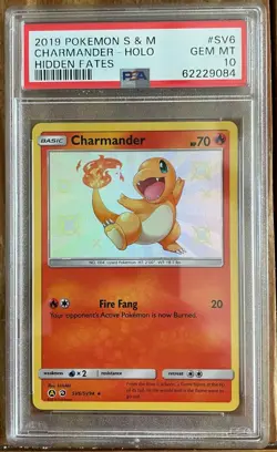 Pokemon Charmander #SV006/094 PSA 10 Hidden Fates - Image 1