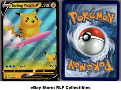 2021 Pokemon, Celebrations , #008/025 Surfing Pikachu V, Holo Ultra Rare (b) - Image 1