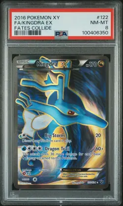 PSA 8 KINGDRA EX 2016 POKEMON XY FATES COLLIDE 122 FULL ART - Image 1