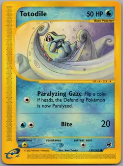 Pokemon TCG Totodile 135/165 Expedition Base Set Regular Near Mint NM - Image 1
