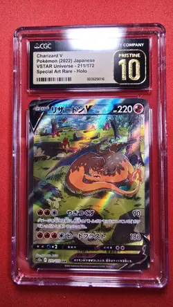 CGC 10 PRISTINE Japanese Pokemon 2022 Charizard V 211/172 SAR V. Universe S12a - Image 1