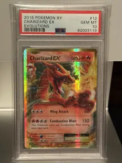 2016 POKEMON XY EVOLUTIONS #12 CHARIZARD EX PSA 10 GEM MINT - Image 1