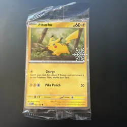 Pikachu 025/165 Pokemon Holiday Calendar 2025 Festive Stamp Cosmo Promo SEALED - Image 1