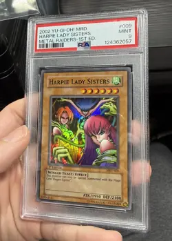YuGiOh! 2002 Harpie Lady Sisters MRD-009 1st Edition PSA 9 MINT Metal Raiders - Image 1