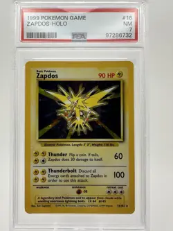 Pokemon Zapdos Base Set 016/102 Holo PSA 7 1999 English Card - Image 2