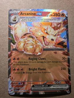 Pokemon TCG Arcanine EX Scarlet & Violet Base Set Holo Double Rare Card 032/198 - Image 1