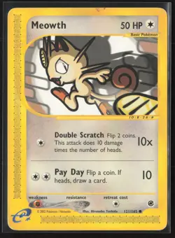 Meowth Common Expedition 121/165 MP Pokemon Card - Image 1
