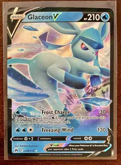 Glaceon V - 038/159 - Pokemon Crown Zenith Sword & Shield Ultra Rare Card - Image 1