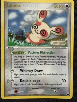 Pokemon TCG Spinda Legend Maker 26/92 Reverse Holo Stamped LP Excellent Card - Image 1