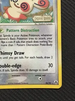 Pokemon TCG Spinda Legend Maker 26/92 Reverse Holo Stamped LP Excellent Card - Image 4