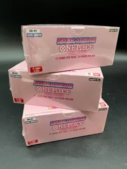 Lot of (3) One Piece Card Game EB-01 Memorial Collection Booster Boxes - Image 1