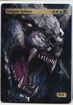 Enigma Sphinx Altered Art Mtg Hand Painted Card Commander - Image 1