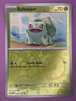 Bulbasaur 001/165 Scarlet & Violet 151 Reverse Holo Pokemon Card - Image 1