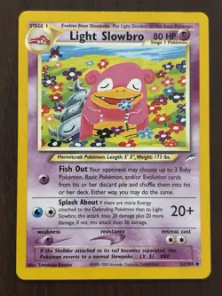 Light Slowbro 51/105 Neo Destiny Uncommon Pokemon Card 2002 - Image 1