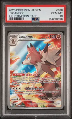 Pokemon TCG Lycanroc Illustration Rare Card Journey Together 166/159 PSA 10 - Image 1