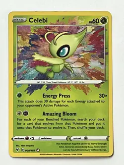Celebi 009/185 Pokemon TCG 2020 Amazing Rare Holo Card Vivid Voltage, Near Mint - Image 1