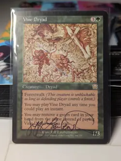 MTG Vine Dryad Mercadian Masques, SIGNED BY ARTIST - Image 1