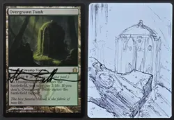 SKETCHED MtG Magic Belledin _ Return to Ravnica Artist Proof _ OVERGROWN TOMB _ - Image 1