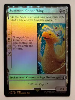 MTG Summon Choco/Mog 0035 Foil FIN Final Fantasy NM Common White Saga - Image 1