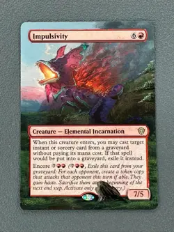 Impulsivity MTG Lorwyn Eclipsed Commander Hand Painted Extended Full Altered Art - Image 1
