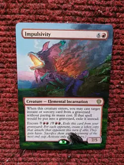 Impulsivity MTG Lorwyn Eclipsed Commander Hand Painted Extended Full Altered Art - Image 2