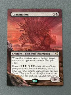Lamentation MTG Lorwyn Eclipsed Commander Hand Painted Extended Full Altered Art - Image 1