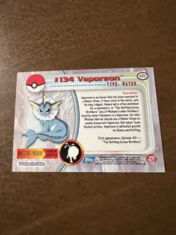 Pokemon TCG #134 Vaporeon Topps Series 3 NM - Image 4