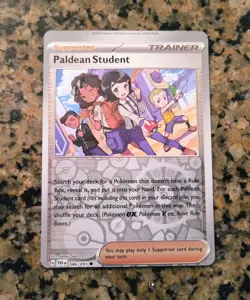 CRAZY Miscut ERROR Pokemon Card Paldean Student Holo Paldean Fates #086/091 2024 - Image 1