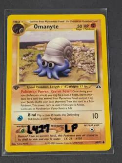 Omanyte 60/75 & Hoppip 55/75 1st Editions Neo Discovery Pokemon TCG Wotc LP - Image 2