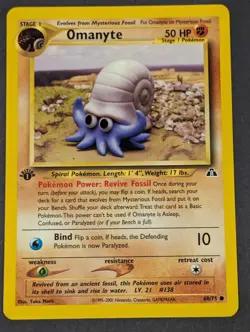 Omanyte 60/75 & Hoppip 55/75 1st Editions Neo Discovery Pokemon TCG Wotc LP - Image 3
