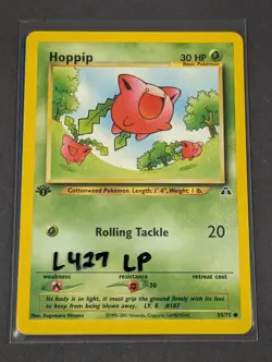 Omanyte 60/75 & Hoppip 55/75 1st Editions Neo Discovery Pokemon TCG Wotc LP - Image 5