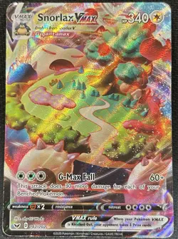 Pokemon TCG Snorlax VMAX Sword & Shield Base Set 142/202 (Very HP) - Image 1