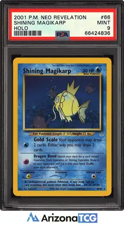 Pokemon 2001 Shining Magikarp 66/64 Holo Neo Revelation PSA 9 - Image 1