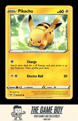 Pokemon TCG: Sword & Shield Base Set - Pikachu - 065/202 Common - Image 1