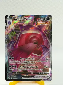 Pokemon Gengar VMAX 157/264 Swsh08: Fusion Strike Ultra Rare Holo 320 HP - Image 1