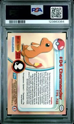Graded PSA 8 1999 Topps Pokemon T.V. Charmander #4 - Image 2