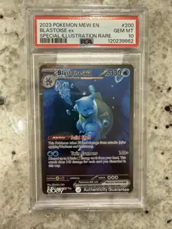 Pokemon TCG Blastoise EX Sir 200/165 Scarlet & Violet 151 PSA 10 - Image 1