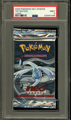 Pokemon 2000 WOTC 1st Edition Neo Genesis Lugia Sealed Booster Pack PSA 9 - Image 1