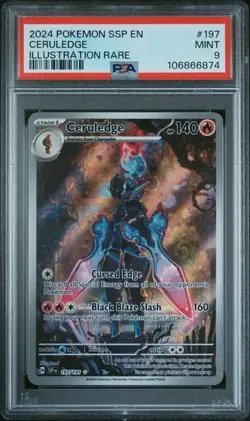 2024 POKEMON SSP EN-SURGING SPARKS ILLUSTRATION RARE #197 CERULEDGE PSA 9 - Image 1