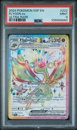 2024 POKEMON SSP EN-SURGING SPARKS ULTRA RARE #222 FLYGON EX PSA 9 - Image 1