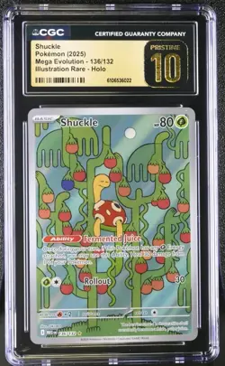 Shuckle 136/132 Pokemon Mega Evolution Illustration Rare IR CGC 10 PRISTINE - Image 1